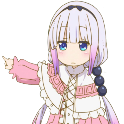 Kanna pointing at the text I put there for yall to read. She looks polite don't you think?